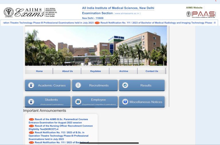 AIIMS NORCET-4 results