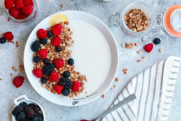 Raspberry Yogurt Cereal Bowl